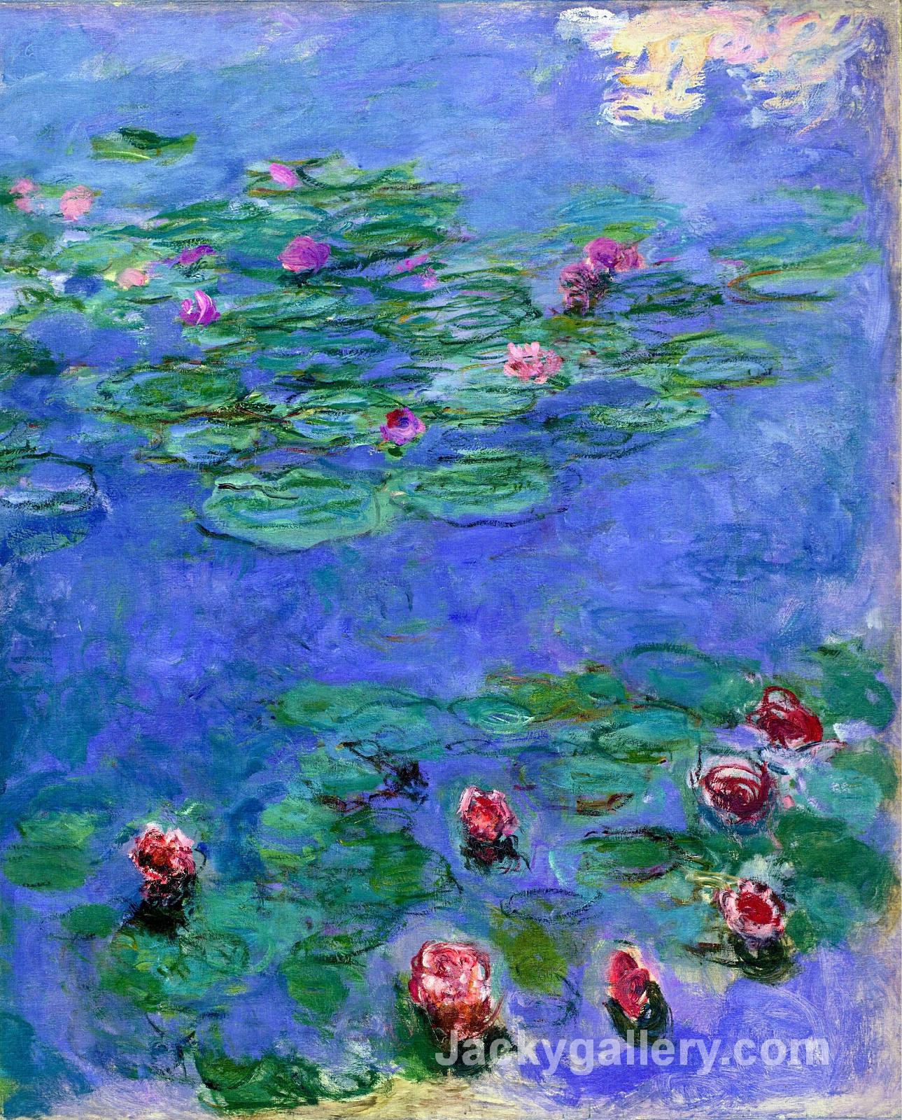 Water Lilies Red- by Claude Monet paintings reproduction